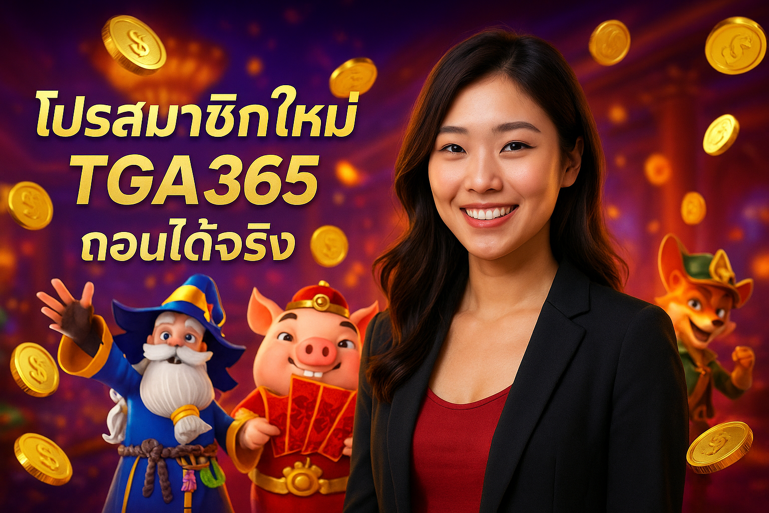 โปรสมาชิกใหม่ TGA365 ถอนได้จริง